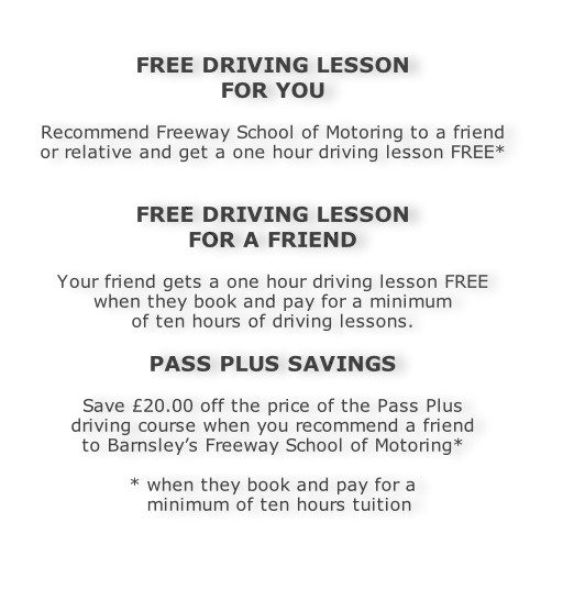Earn free driving lessons with Freeway's recommendation scheme